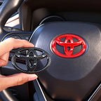 1Pc ABS Steering Wheel Emblem Badge Sticker for Toyota Hilux Prius Avensis Auris Corolla Camry Interior Car Decorate Accessories