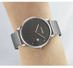 CADISEN Swiss Ronda 715 Quartz Watch Mans 7MM Ultra-thin Dial Sapphire Luminous Stainless Steel Milano Mesh Strap Watches Men