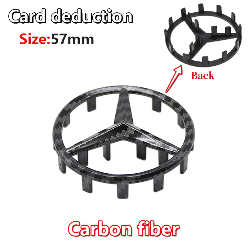 52mm 57mm Pins Sticker Car Steering Wheel Emblem Badge For Mercedes C E S Class CLA CLS W212 W205 W204 Styling Accessories Trim