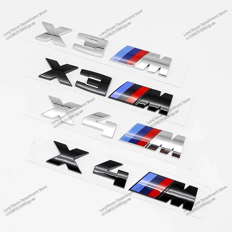 3D ABS For BMW M Logo X1 X2 X3 X4 X5 X6 X7 E84 E83 F39 F48 G01 Car Letter Rear Trunk Bumper Emblem Sticker Decal Badge Styling