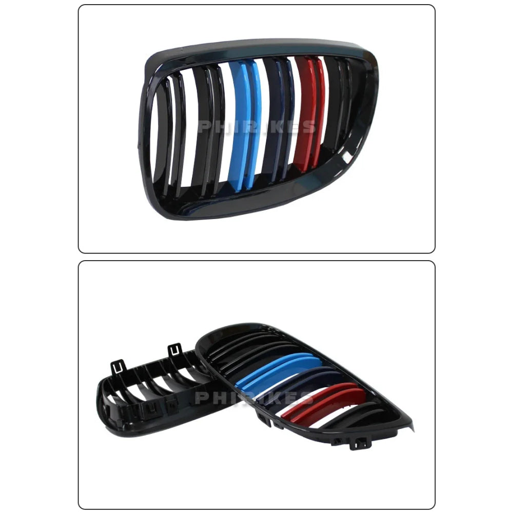 Pair Gloss Matt Carbon Black 3 Color Front Kidney Grille For BMW E92 E93 M3 2006-2009 Racing Grills