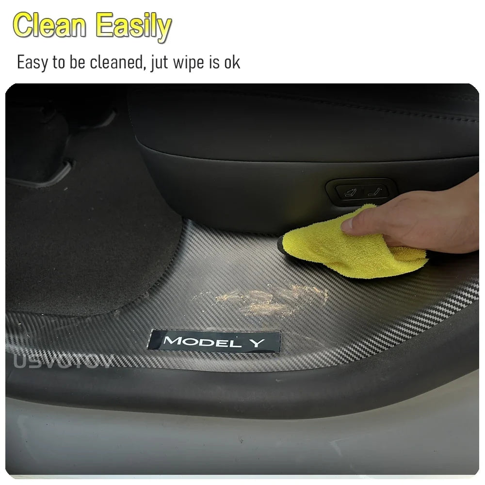 For Tesla Model Y Juniper 2025 2026 Front Rear Door Sill Guard Anti Scratch Dirt Resistant Threshold Strips Interior Accessories