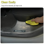 For Tesla Model Y Juniper 2025 2026 Front Rear Door Sill Guard Anti Scratch Dirt Resistant Threshold Strips Interior Accessories