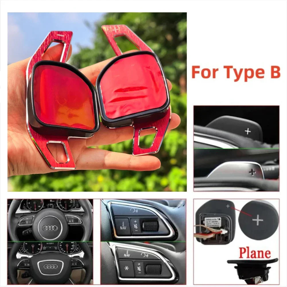 Aluminum Steering Wheel Paddle Shifter Extension for Audi A3 S3 8V A4 S4 A5 S5 B8.5 A6 S6 A7 S7 C7 Q5 Q7 2013 2014 2015 2016