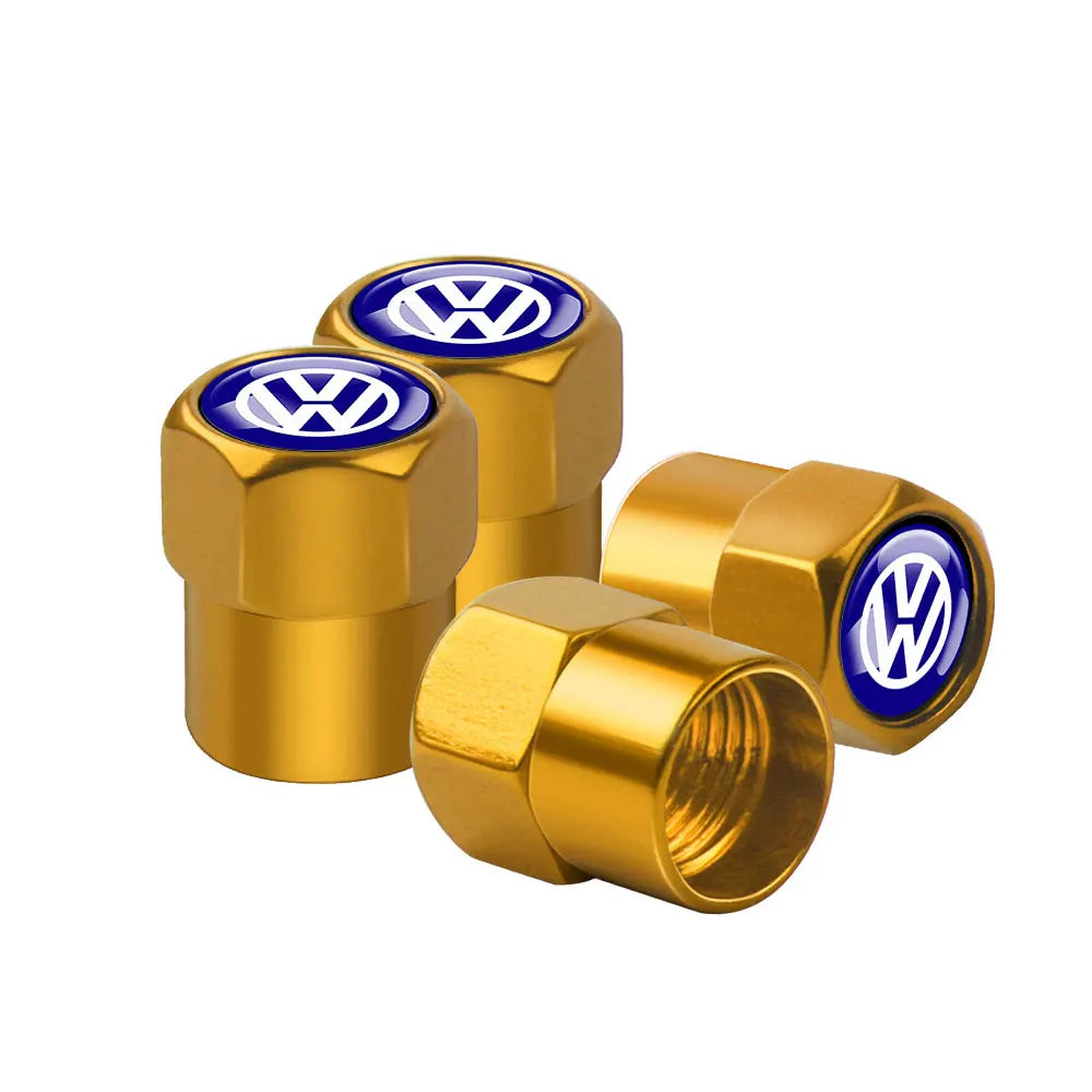 4Pcs Car Wheel Tires  Valve Caps Auto Exterior Accessories For Volkswagen GTI Golf Polo Passat RLine Magotan Jetta Bora Beetle R