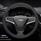 For Chevrolet Cruze Bolt Aveo Spark Onix capti Cavalier Carbon fiber Suede Microfiber Car Steering Wheel Cover Auto Accessories
