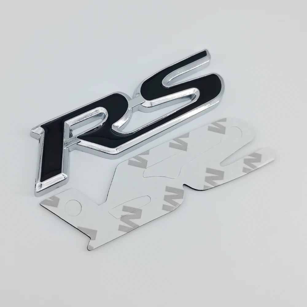 3D Metal Logo RS Emblem Letters Car Front Grille Badge Rear Trunk Sticker For Honda Civic City Fit Shuttle Jazz Car Acceessories