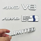 3D Metal Car Sticker HYBRID SYNERGY DRIVE V8 LIMITED AWD 4WD Logo Badge Fender Trunk Emblem For Toyota RAV4 Camry RS Accessories