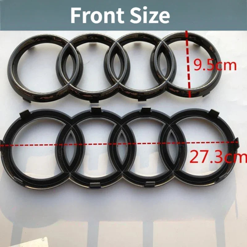 Modified Sticker for Audi RS3 2016 2017 2018 2019 2020 Sline Emblem ABS Glossy Black Silver Car Front Grille Rear Trunk Badge