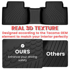 3PCS TPE Car Floor Mats Front & Rear All Weather Custom Fit For Toyota Camry 2018-2024