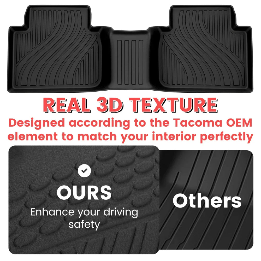 3PCS TPE Car Floor Mats Front & Rear All Weather Custom Fit For Toyota Camry 2018-2024