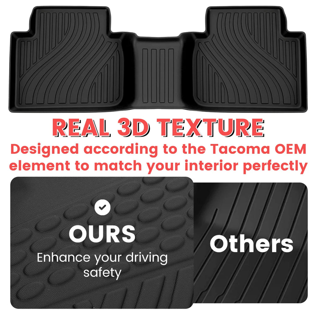 3PCS TPE Car Floor Mats Front & Rear All Weather Custom Fit For Toyota Camry 2018-2024