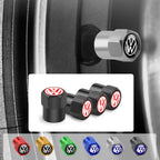 4Pcs Car Wheel Tires  Valve Caps Auto Exterior Accessories For Volkswagen GTI Golf Polo Passat RLine Magotan Jetta Bora Beetle R