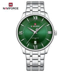 NAVIFORCE Men's Watch Classic Stainless Steel Strap 3ATM Waterproof Calendar Minimalist Dial Men's Chronograph Watch NF9272S