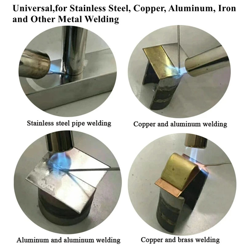 Varillas de soldadura de electrodos con núcleo Fux de aluminio y cobre Universal, alambre de soldadura de fácil fusión para soldadura de refrigerador de hierro, aluminio, cobre y acero