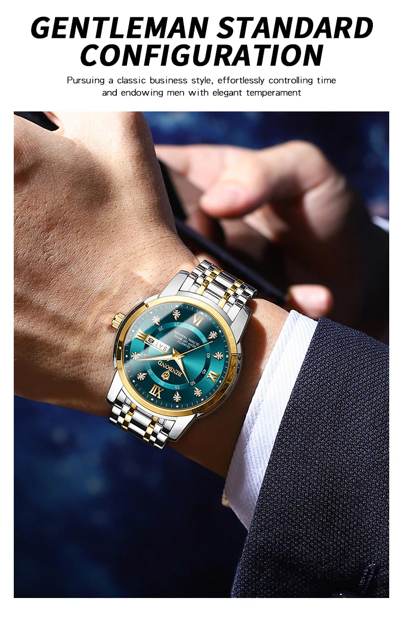 BINBOND Top Brand Luxury Fashion Watch Men 3ATM Waterproof Date Clock Sport Watches Mens Quartz Wristwatch Relogio Masculino