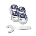 Car Wheel Tire Valve Stem Caps Air Cover with Wrench for Subaru Forester Ascent BRZ STI Exiga Legacy Outback Tribeca WRC WRX XV