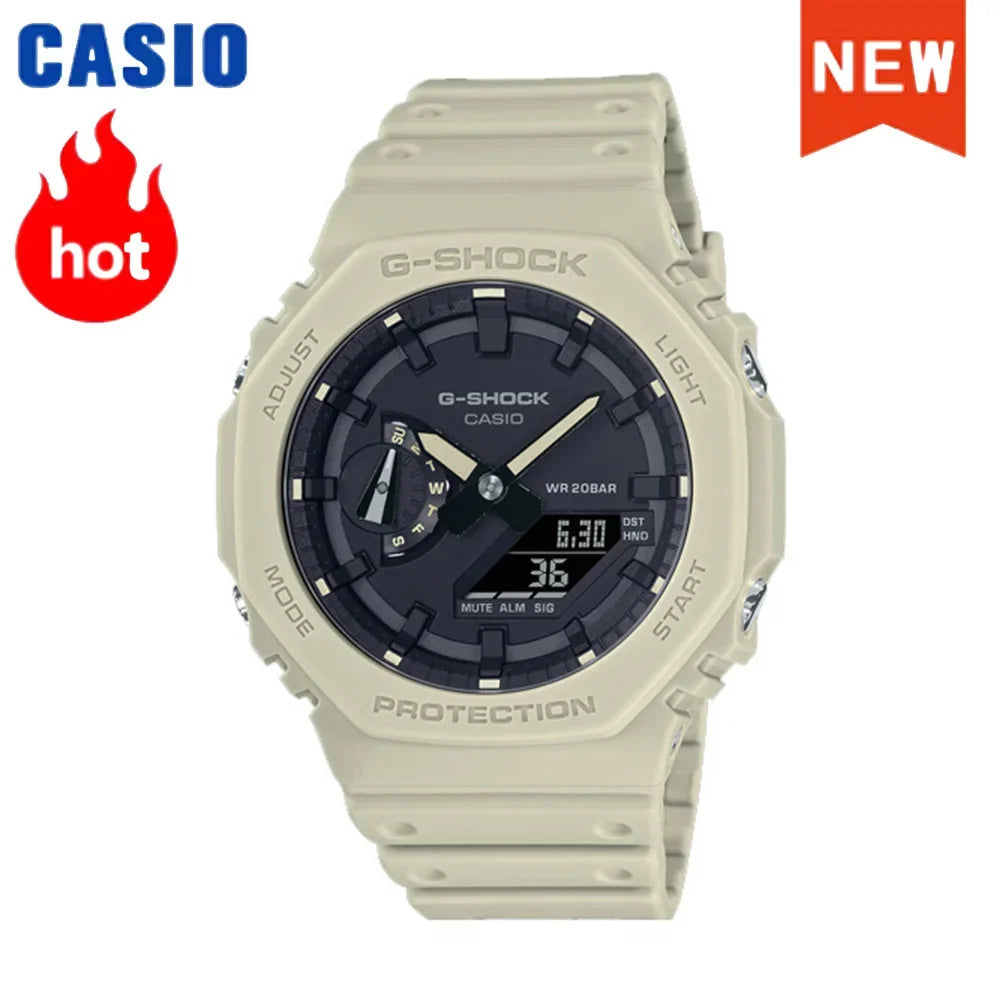 2026 vip Casio GA-2100 men's watch series G-SHOCK small steel cannon series genuine black gold waterproof sports couple watch