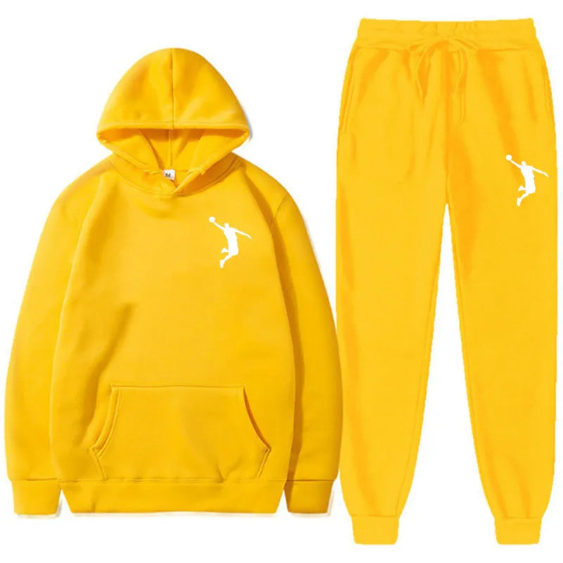 Sports Basketball Brand Sweatshirt Sweatpants Men Women 2 Pieces Sets Tracksuit Fashion Casual Hooded Sportswear Sudadera Hombre