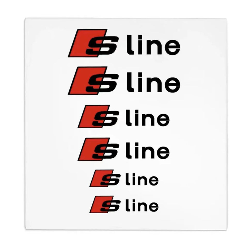 6pcs Car Caliper Sticker for Audi Sport Sline S3 A3 B5 B6 B7 B8 B9 8P 8V 8L A5 A4 C6 C5 A1 A6 A7 A8 Auto Logo Tire Brake Decals