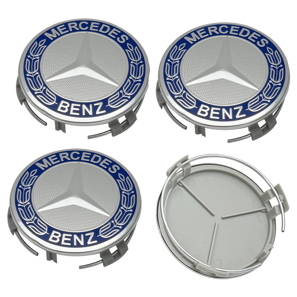 75MM 4pcs Car Wheel Center Covers Hub Caps For Mercedes Benz W203 W204 W210 W168 AMG CLA GLB GLC Interior Mouldings DQLGG-BENC