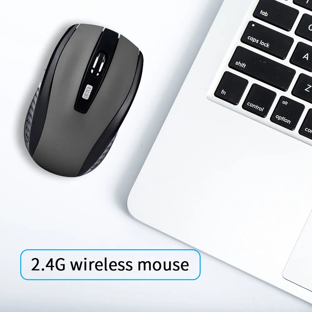 Ratón inalámbrico 2,4G, ratón para juegos de 2,4 Ghz, ratón óptico inalámbrico 6D, Mini ratón silencioso delgado DPI1600 para Macbook, PC y portátil
