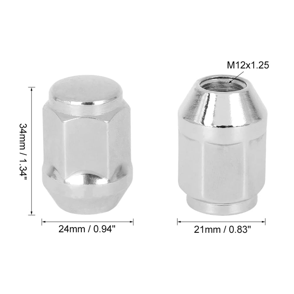 X Autohaux 4PCS Car Wheel Nut Caps Screw Bulge Acorn Cone Racing Bolt Head Cover Anti-Theft Lug Nuts Bolts M12/14x1.5 M12x1.25