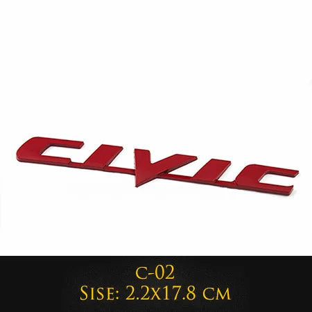 3D Metal Ivtec Letter Emblem Badge Decal Car Styling For Honda Civic Logo Car Rear Tail Trunk Stickers Decals Auto Accessories