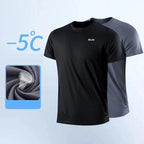 Camiseta de manga corta de secado rápido para hombre, camisa deportiva de gimnasio para correr, absorbe la humedad, cuello redondo, entrenamiento, ejercicio, gimnasio, Tops ligeros