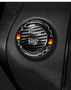 BETTERHUMZ Carbon Fiber For Mercedes Benz W204 W205 W212 C E Class Car Engine Start Stop Button Trim Ring Sticker Accessories