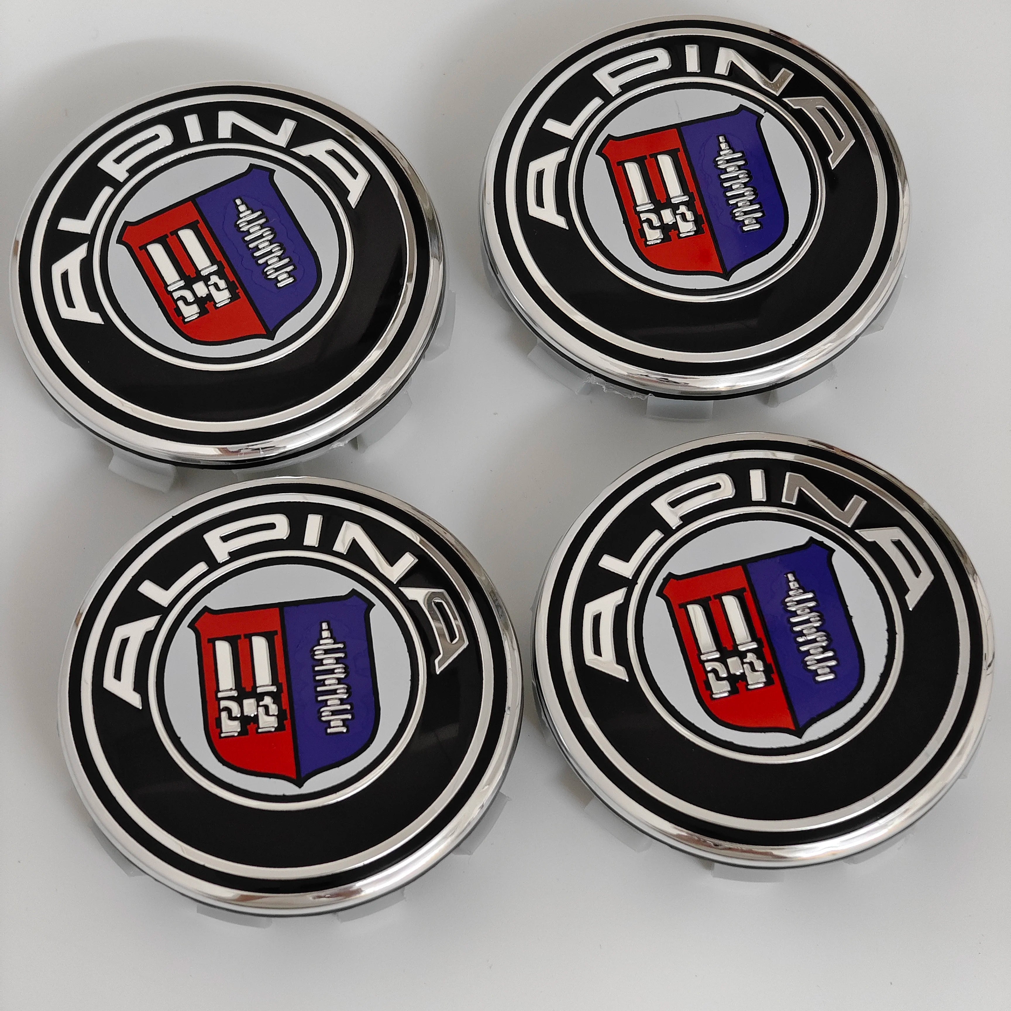 4pcs For BMW 50th E90 E60 F10 F20 G20 G30 E53 E85 E70 56mm 68mm Blue White Car Hub Cap Wheel Center Cap Emblem Badge Accessories