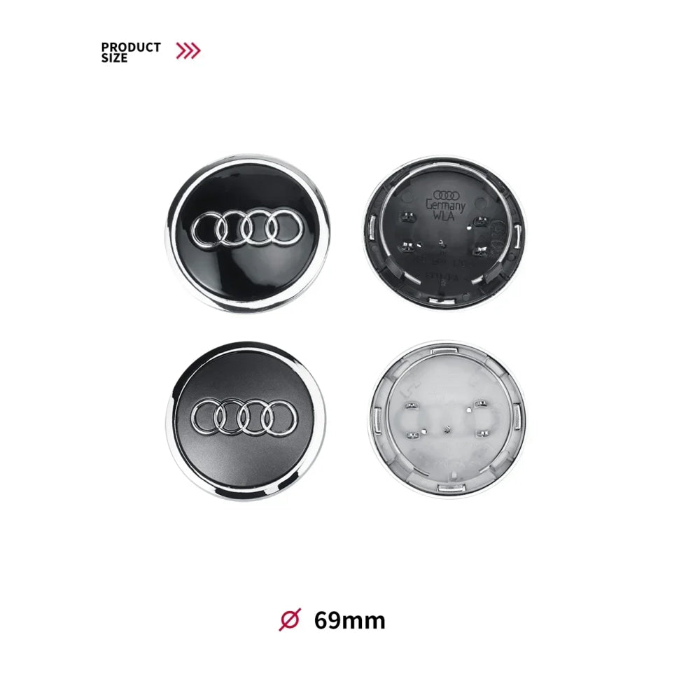 4pcs 69mm Car Styling Wheel Center Cap Hub Covers Badge For Audi A3 A4 A5 A6 A7 A8 S4 S6 A4L A6L 4B0601170A Auto Accessories