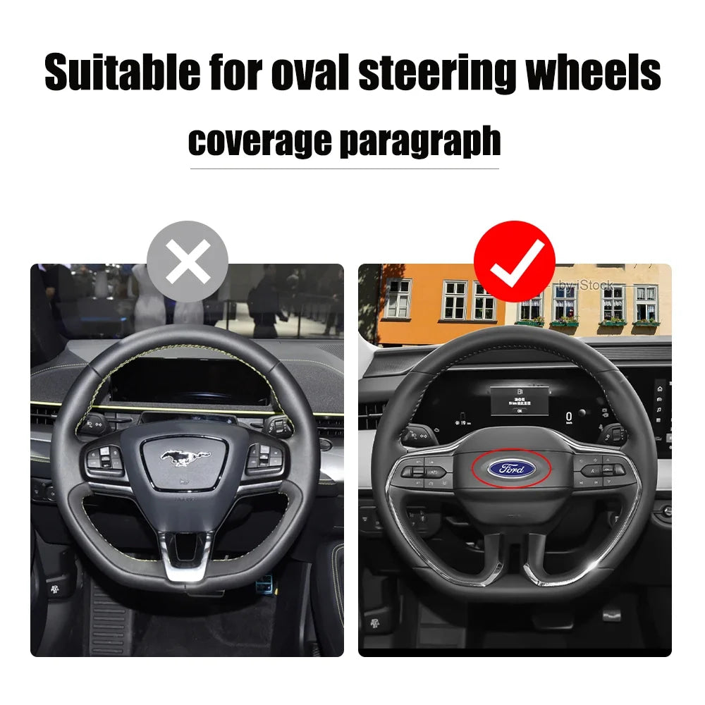 Car Styling Steering Wheel Center Cover Sticker Badge Decor Auto Accessories For Ford Focus Mk4 Kuga Fiesta Mk7 Explorer Mustang