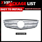XVIP Chrome Silver Sport Style Racing Grille Bumper Grill For Mercedes Benz C-Class W204 2008-2014 C180 C200 C250 C280 C300 C350