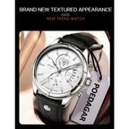 POEDAGAR Luxury Man Wristwatch Chronograph Date Waterproof Leather Men Watch Casual Quartz Men's Watches Sports Male Clock Reloj