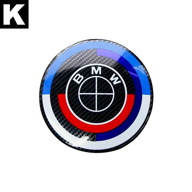 Carbon Fiber 50th Anniversary Front Rear Logo Kit for BMW 82mm 74mm Badge F30 F10 E46 E90  2-Pin Base DIY Replacement Decor Set
