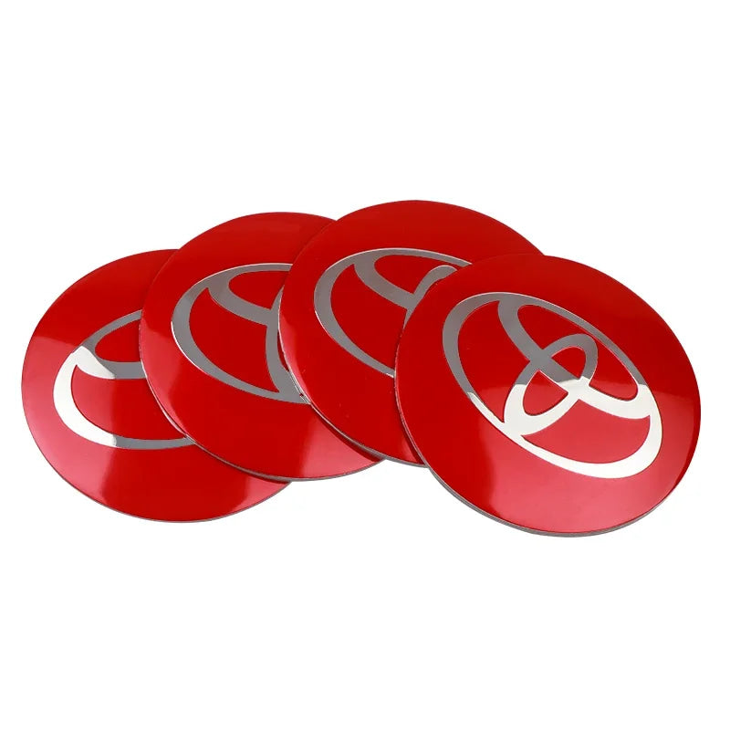 4Pcs 56MM Car Styling Aluminum Wheel Center Hub Caps Stickers For Toyota Rav4 Corolla Camry Aqua Yaris Cross Auris TRD GR Sport