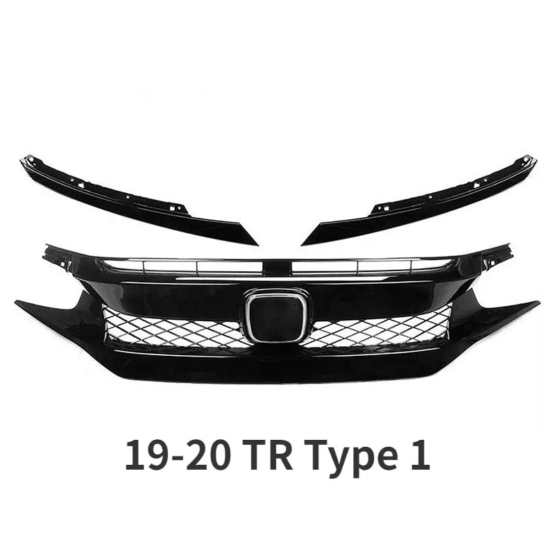 For Honda Civic 10th Gen 2016-2021 Front Grille Racing Grill Net Car Grid Splitter Upper Bumper Hood Mesh Grills