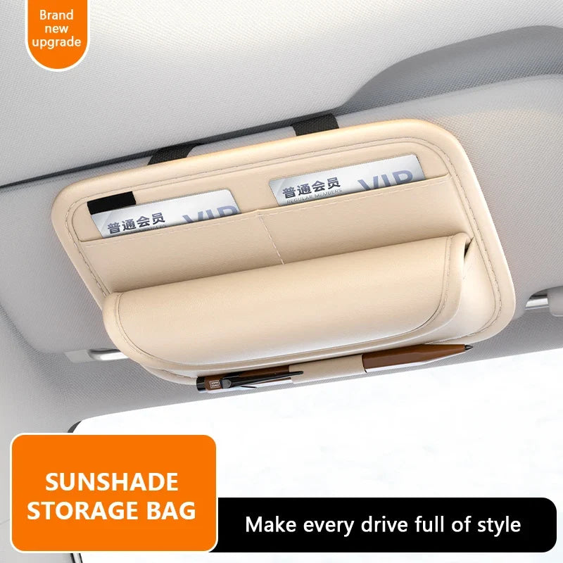 SEAMETAL Car Glasses Case Wear-Resistant PU Leather Sunglasses Holder Hook and Loop Fastener Eyewear Protection Box Scratch-Free