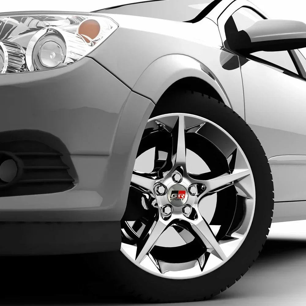 4Pcs 56MM Car Styling Aluminum Wheel Center Hub Caps Stickers For Toyota Rav4 Corolla Camry Aqua Yaris Cross Auris TRD GR Sport