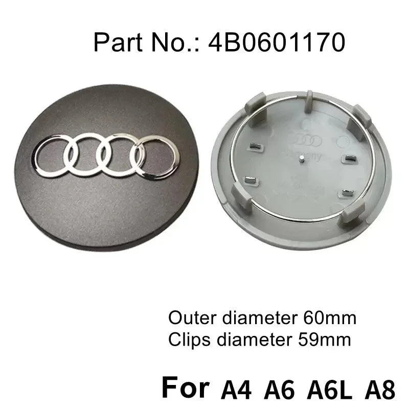 Audi 4pcs 60mm 61mm 68mm 69mm 123mm Car Styling Wheel Center Cap Hub Covers Badge for Audi A3 A4 A5 A6 A7 A8 S4 S6 Sticker