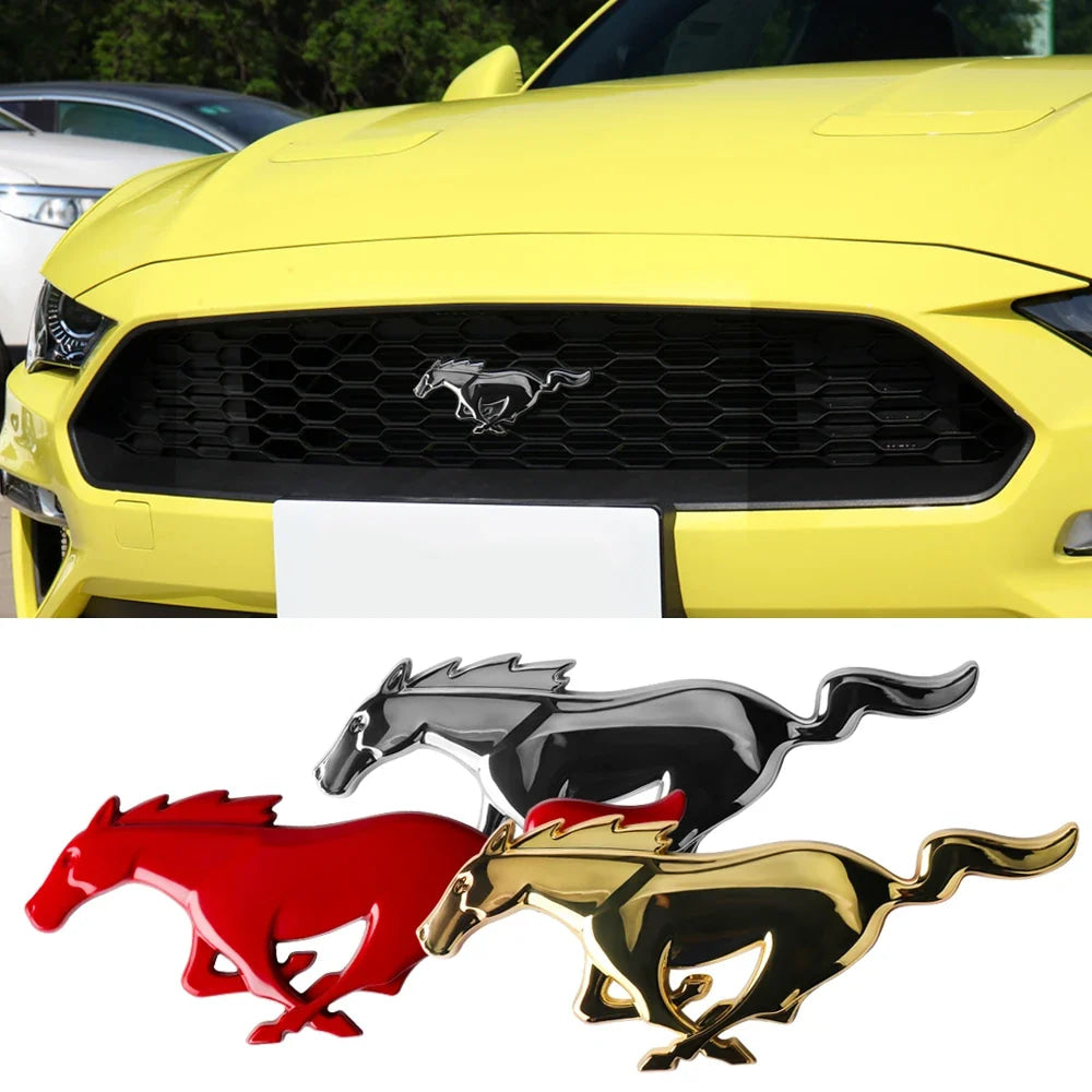 3D Metal Car Front Grille Emblem Logo Rear Trunk Badge Sticker For Ford Mustang Fiesta Focus Ranger Smax Kuga Mondeo Accessories