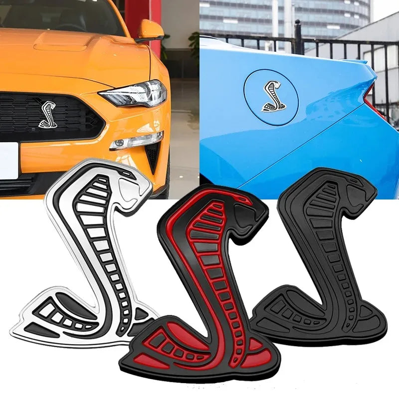 For Ford Focus SVT GT350 R GT500﻿ 3D Metal Snake Cobra Car Front Grille center grid Badge Emblem Side Fender Rear Trunk Sticker
