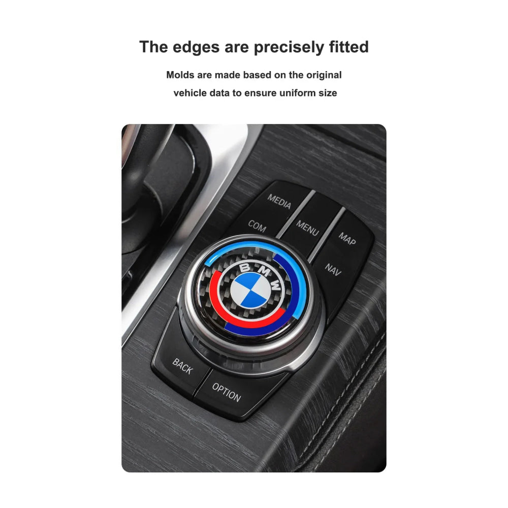 4.5CM 4.8CM Carbon Fibre Car Center Console Knob Stickers Decoration Accessories For BMW 1 2 3 4 5 6 Series GT Z4 X3 X4 X5 X6 X7