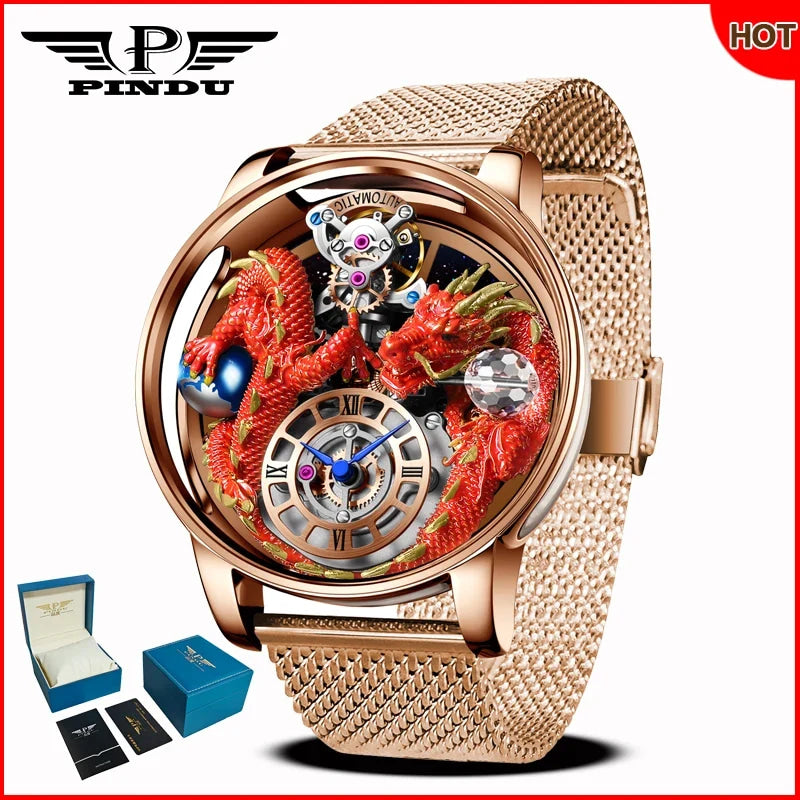 PINDU Design 2025 NEW Men Watch Diamond TourbillionTop Brand Luxury Astronomia Quartz Watch Men sapphire glass waterproof Watch
