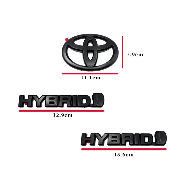 8 piezas de cubiertas ABS para RAV4, compatibles con Toyota RAV4 XLE AWD 2019-2023, en negro mate mixto, con emblema superpuesto