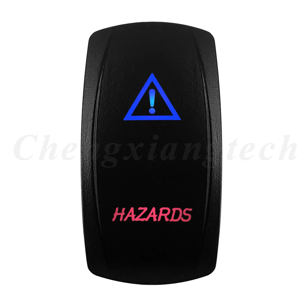 Waterproof 5 Pins SPST On/Off Rocker Switch Blue & Red Led 20A/12V 10A/24V Toggle Switch GPS for Cars,Trucks, RVs, Boats
