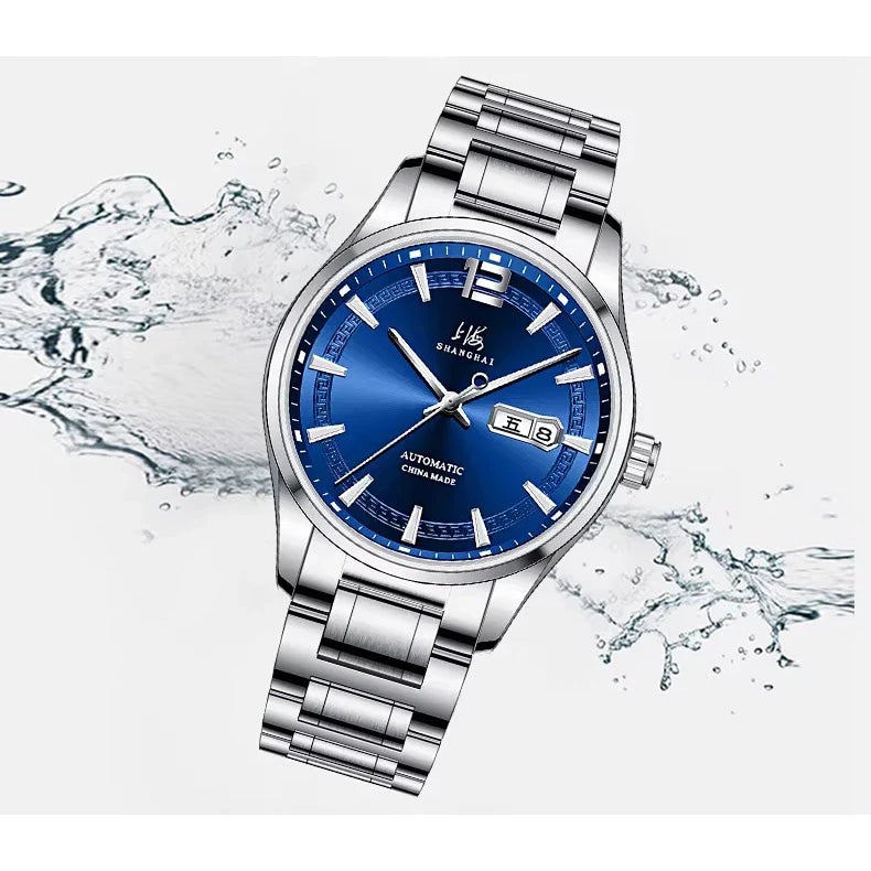 Shanghai Watch Business Men's Mechanical Watches 39mm Automatic Wristwatch 316L Stainless Steel Sapphire Glass reloj hombre 706