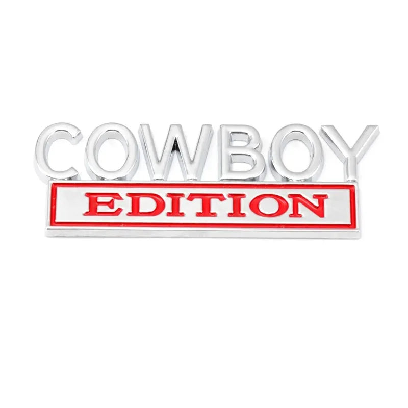 COWBOY EDITION COOL Car 3D Metal Front Hood Grille Emblem Badge Decal Sticker Auto Pickup Tail Trunk Body Styling Accessories