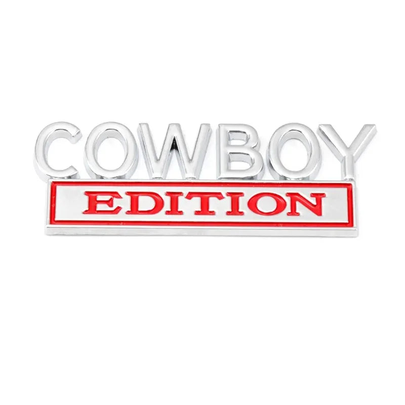 COWBOY EDITION COOL Car 3D Metal Front Hood Grille Emblem Badge Decal Sticker Auto Pickup Tail Trunk Body Styling Accessories